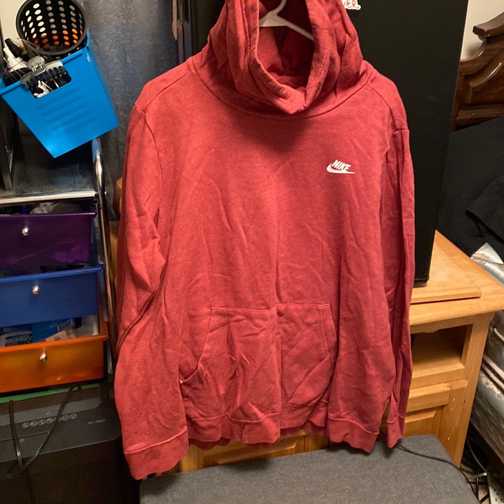 Worn once, cowl neck, maroon